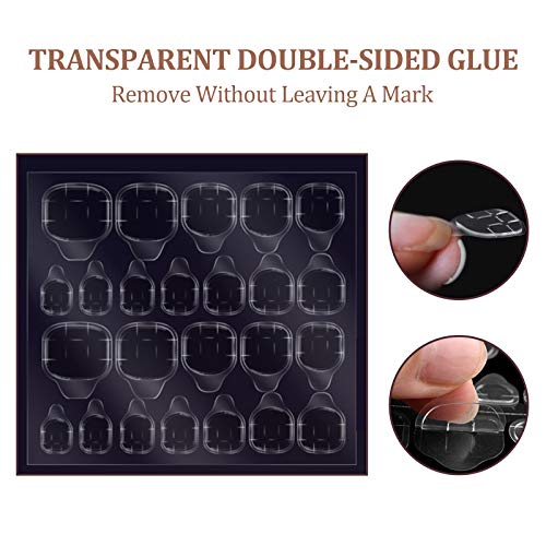 72PCS Salon Fake Nails Full Cover Matte Coffin Nails Acrylic Nails Art Tips Sets for Women, Three Colors