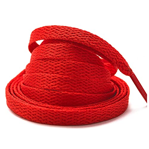 Stepace [2 Pairs] Flat Shoe Laces for Sneakers 5 16  Width 30 -72  Length 26 Color Shoelaces Red 54 (137 cm)
