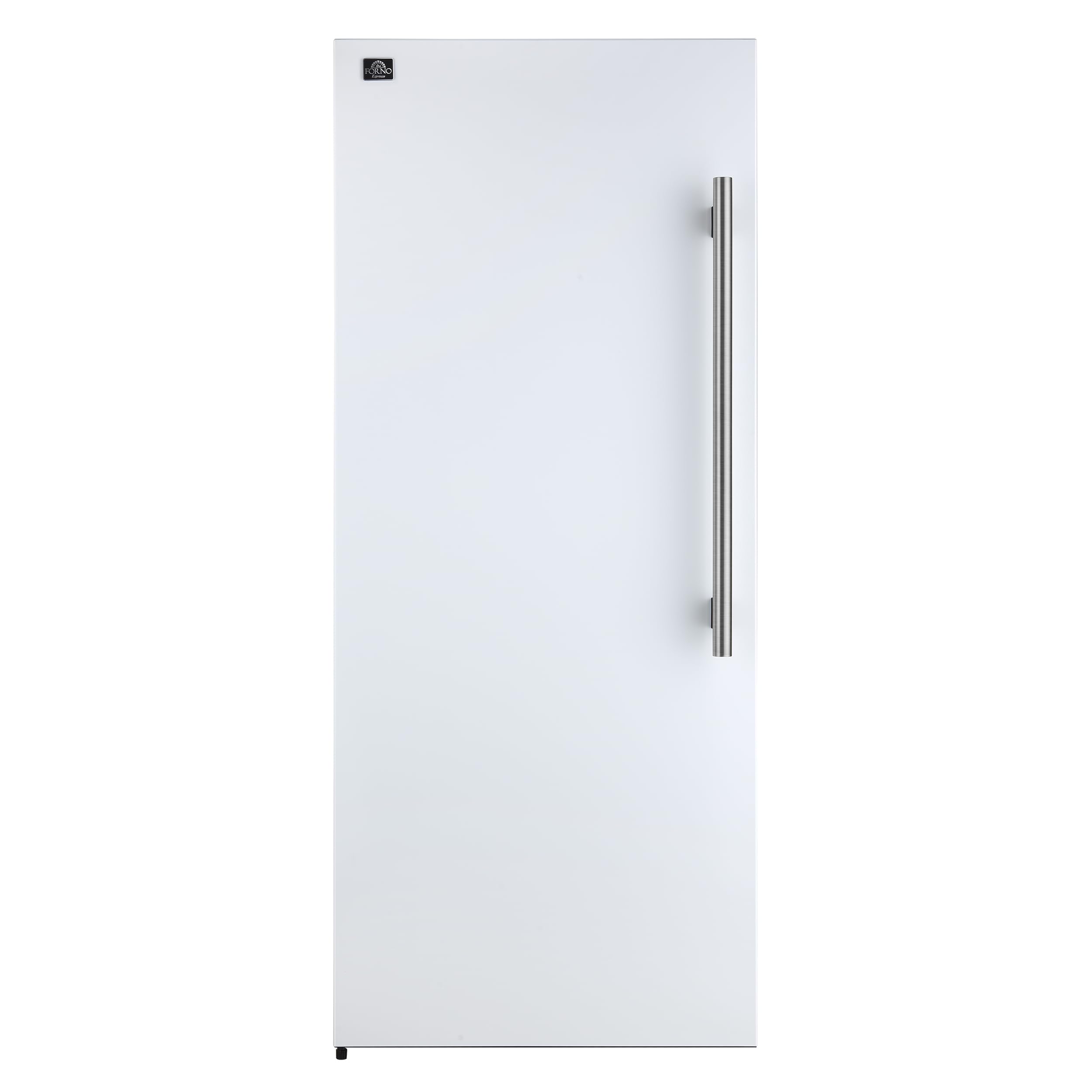 Forno Maderno 28" Convertible Upright Freezer/Refrigerator, 13.6 cu.ft., Energy Efficient Storage with both Stainles Steel and Antique Brass Handle, Left Swing Door - White