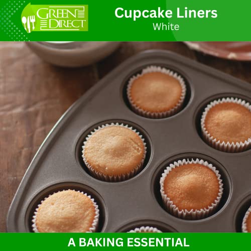 Green Direct Cupcake Liners - Standard Size Cupcake Wrappers to use for Pans or carrier or on stand - White Paper Baking Cups Pack of 500 - Thumbnail 3