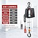 1100lbs Electric Winch Portable Hoist, 3-in-1 Cable Pulley with 25ft Sling & Manual Remote Control for Heavy Lifting, Ideal for ATV, Boat, and Industrial Use