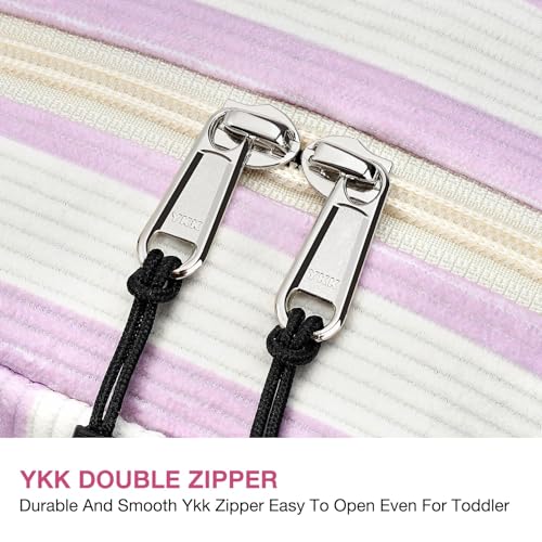 Image of STEAMEDBUN Corduroy Toddler Backpack for Girls 2-4: Kids backpack for Boys Girls - 12 inch Preschool Kindergarten Backpacks - Stripe