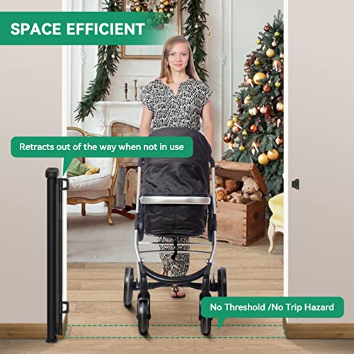 Retractable Baby Gate, 33" Tall, Extends Up To 55'' Wide, Child Safety Baby-Gate, Dog Gate, Pet Retractable Gates For Stairs, Doorways, Hallways, Indoor And Outdoor #TOP3