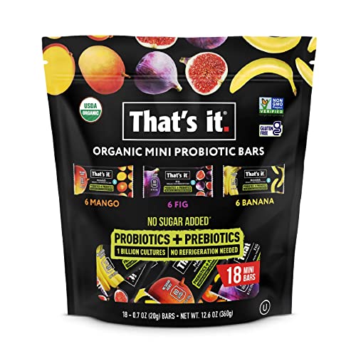 That's It Organic Mini Probiotic Bars, Mango, Fig, Banana Variety Pack ( 18 pk.)