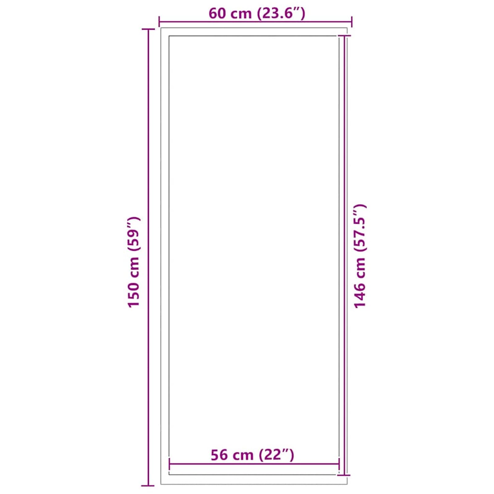 Gecheer Felpudo Negro 60x150 cm Modelo LYKLYD-4105559ES