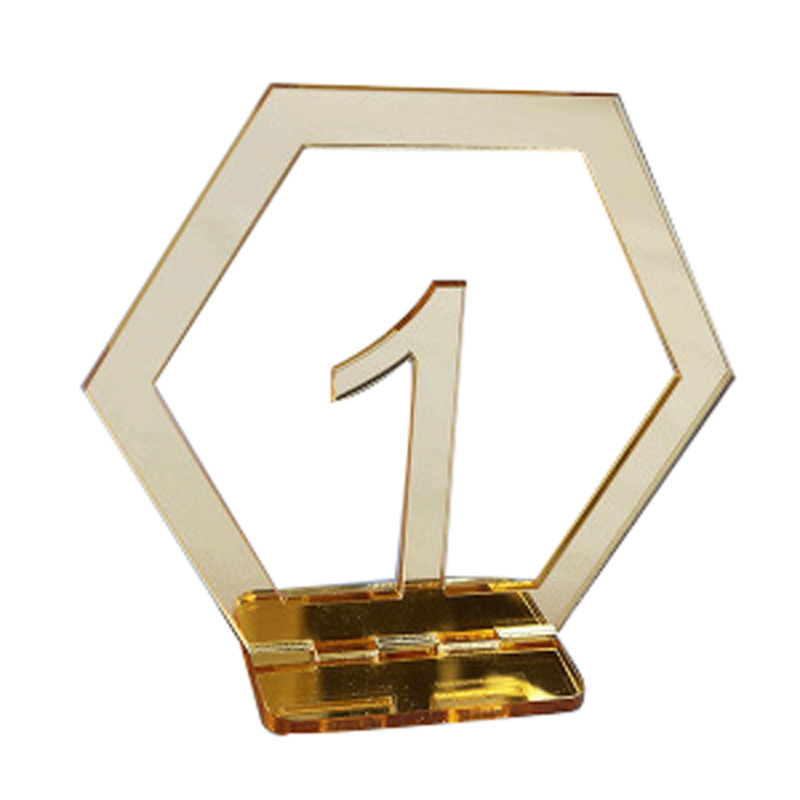 Sechseckige goldene Tischkarten aus Acryl, digitaler Tischkartenhalter, prägnanter Tischnummernständer, perfekt für Dinnerpartys, Bankettveranstaltungen