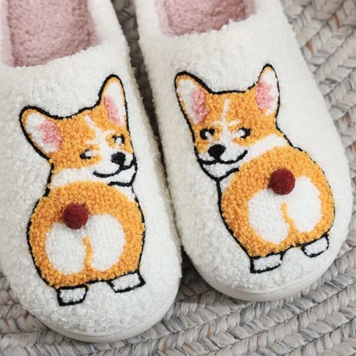 Image of Highland Cow Slippers for Women Plush Scottish Highland Cow Animal Slippers Warm Non Slip Home Indoor Slippers