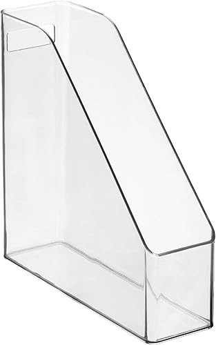 Miniatura 9 de mDesign Carpeta organizadora de archivos vertical delgada de plástico con asa, para guardar cuadernos, carpetas, sobres, revistas para oficina en