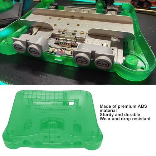 Étui translucide pour console de jeu vidéo rétro pour N64, coque de protection professionnelle, boîtier de remplacement en ABS épais avec boutons supérieurs et inférieurs, kit (Cyan translucide) – vue 4