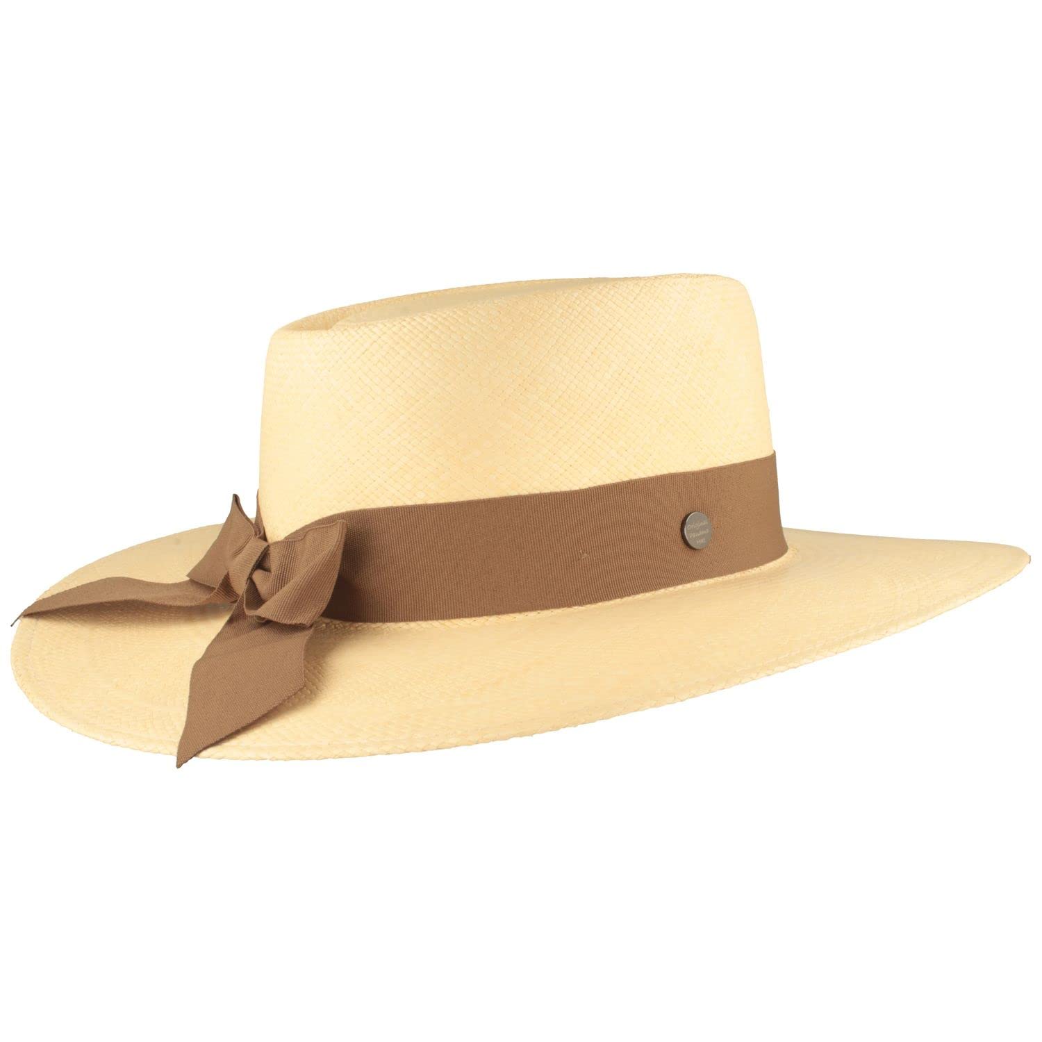 Breiter Cappello Panama Originale per Donna Cappello di Paglia dall'Ecuador Cappello Estivo Bolero Tradizionale Intrecciato a Mano Protezione UV 50+