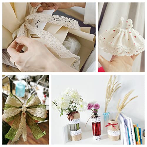 Aietsyei Crochet Lace Ribbon 20 Yards Vantage Lace Trim Cotton Craft Lace Ribbon For Sewing thumb #4