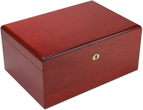 Quality Importers Milano 75-100 Cigar Humidor, Cherry