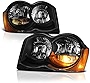 VIPMOTOZ Black Housing OE-Style Headlight Headlamp Assembly For 2008-2010 Jeep Grand Cherokee Halogen Model, Driver & Passenger Side