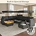 REEDVALES Modular Sectional Sofa Couches, Large Convertible Modular Couches With Storage, 8-Seater Sectional Sofa For Living Room, U Shaped Sectional Couch Sleeper Sofa With Chaise (DarkGrey, 8 Seats)