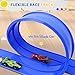 Flex Race Tracks for Kids, 16Ft Flexible Race Car Ramp Track Set for Hot Wheel Race Tracks Cars Portable DIY Race Track Toy for Boys Age 3 4 5 6 7 Years Old Boys Girls Kids Birthday Gifts - Blue