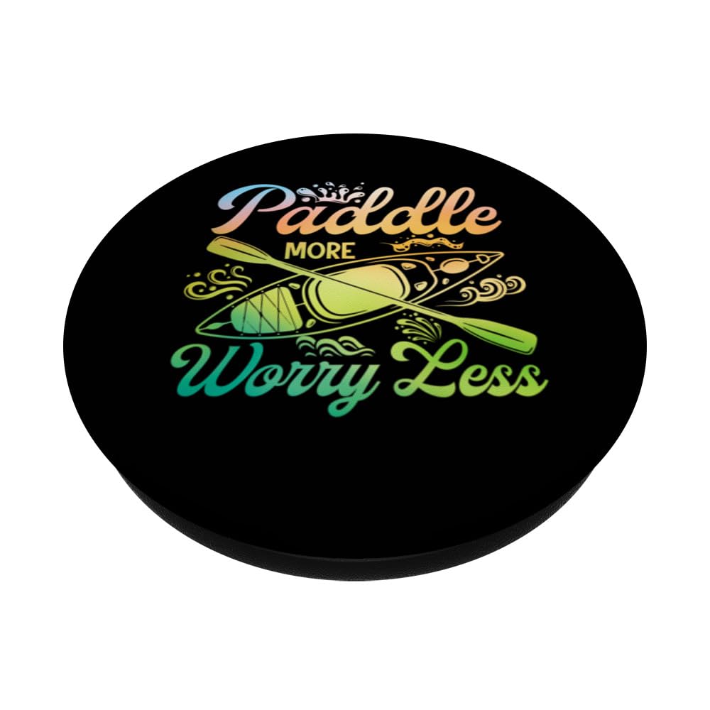 Sarcastic Kayaking Kayak Outdoor PopSockets Swappable PopGrip, Black - Image 2