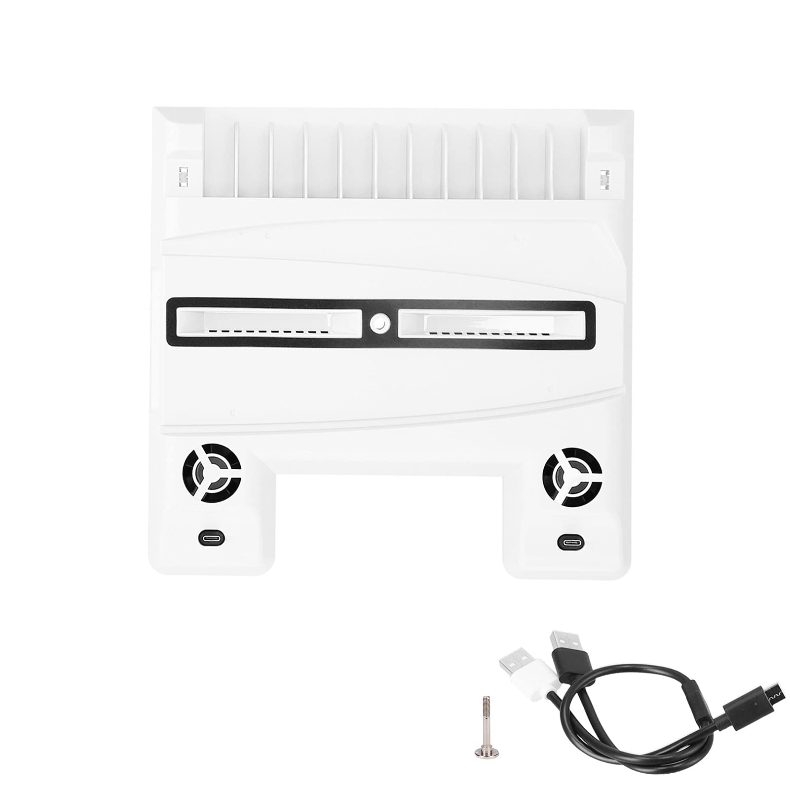 Base per Console di Gioco Multifunzione, Base di Raffreddamento per Console di Gioco Base per Ventola Multifunzionale con Supporto per Dischi Bianco