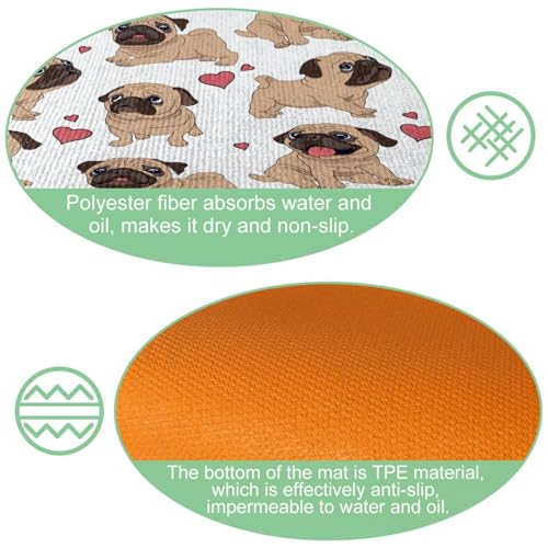 Tapis de cuisine anti-glisse lavable bouledogue mignon - 6