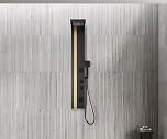 ZeeCry Luxury Thermostatic Shower Panel Tower System | 5-in-1 Shower Column with Body Massage Spray, Handheld Shower, Wall Mount Easy Connect | Black & Gold Luxury Bathroom Panel