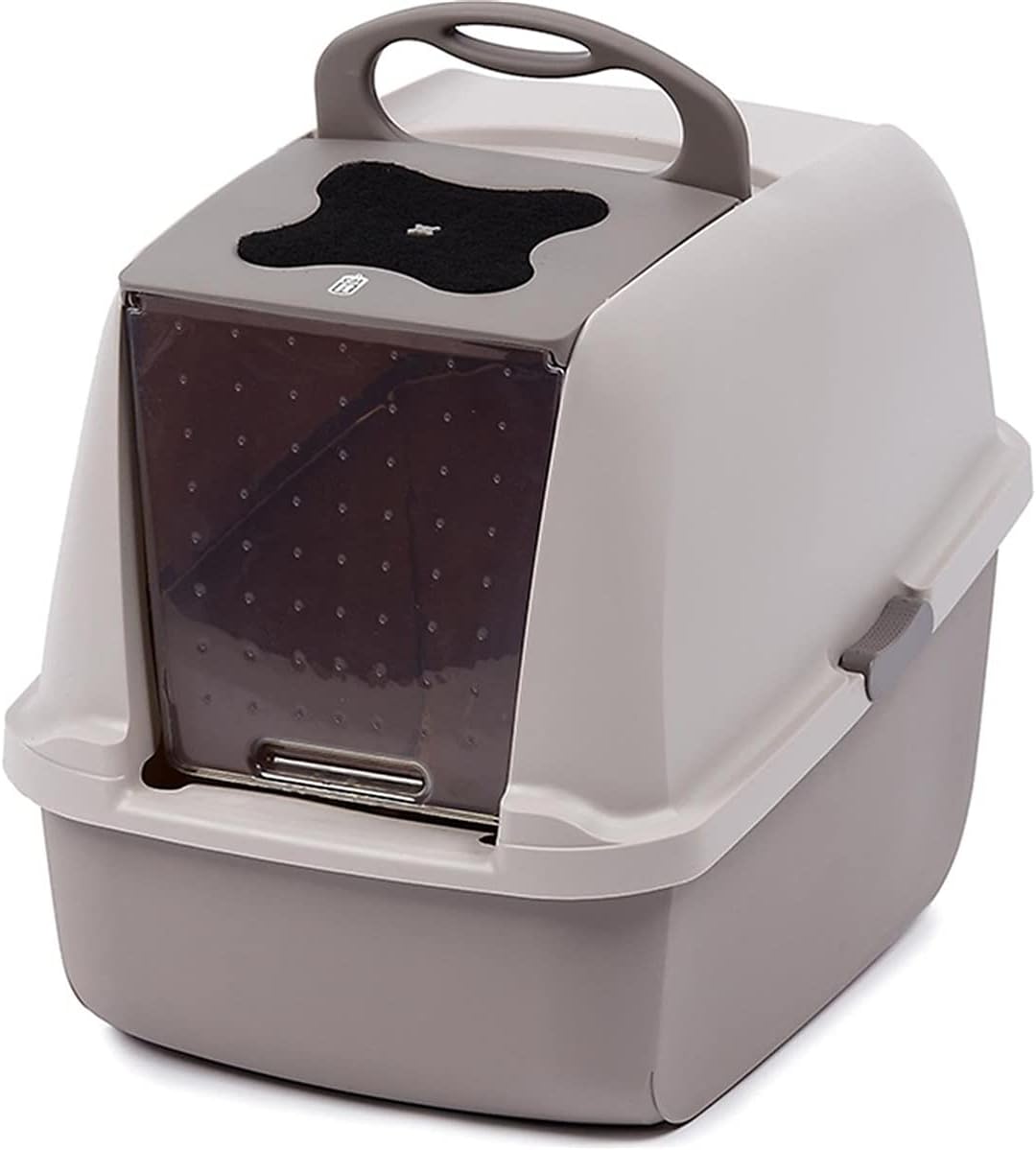 Catit Jumbo Hooded Cat Litter Box - Warm Grey Modern Design