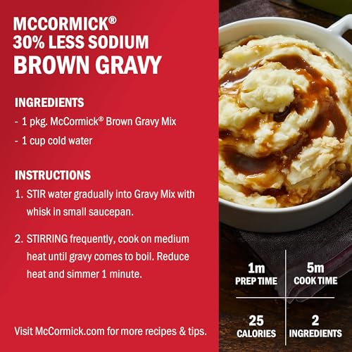 McCormick 30 Less Sodium Brown Gravy Mix, 0.87 oz - image 7