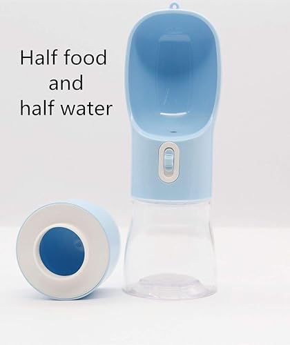 Miniatura 4 de Botella de agua portátil para perros, dispensador de agua para perros a prueba de fugas con cuenco y recipiente de alimentos, plástico de grado