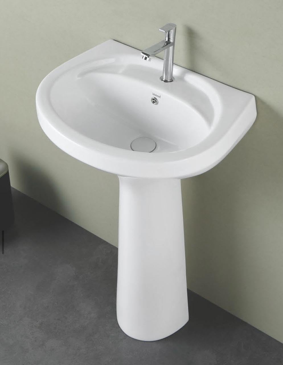 Gold Ceramic Wash Basin - Free Standing Pedestal -14