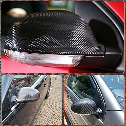 Mcarcar Kit Mirror Cover Fits Volkswagen Vw Golf V Mk5 R32 Gti Jetta Mk5 Passat Vb6 Replacement Carbon Fiber Cf Rearview Side Rearview Mirror Caps Car Exterior Outside Shell #TOP2