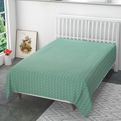 Image of Presents Luxurious Polycotton Supersoft 220 TC Single Size(60X90 Inch) Flat Single Bedsheet Without Pillow Covers Colour Green