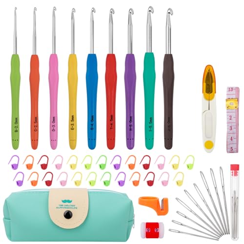 Crochet Hooks 9 Sizes Crochet Hook Set, 49 Pack...