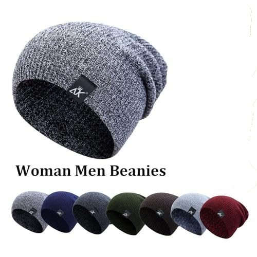Gorros de punto para hombre y mujer gorro cálido de invierno casual 2