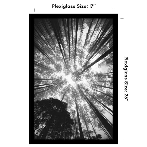 Americanflat 17x26 Poster Frame with Polished Plexiglass - Black Picture Frame - Wide Photo Frames Made of Engineered Wood for Vertical or Horizontal Wall Display - Epic Collection - Black