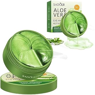 Under Eye Patches for Puffy Eyes and Dark Circles – 60 PCS Aloe Vera Under Eye Mask with Pure Natural Extracts to Combat Puffiness, Fine Lines, Wrinkles, and Bags