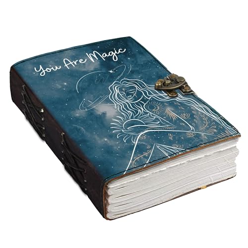 Image of DI-KRAFT Customize Diary with Name with Beautiful UV Prints | Customized Leather Writing Diary Unruled White Paper Journal Personal Notepad Sheets Daily Planner for Gifting (Pattern 23)