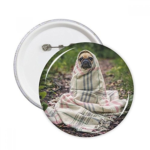 Badge bulldog pins rond XL multicolore pour customiser les vêtements