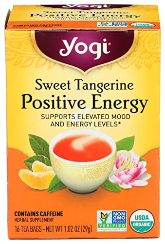 Yogi Sweet Tangerine Positive Energy, 16 Tea Bags, Packaging May Vary (Pack of 1)