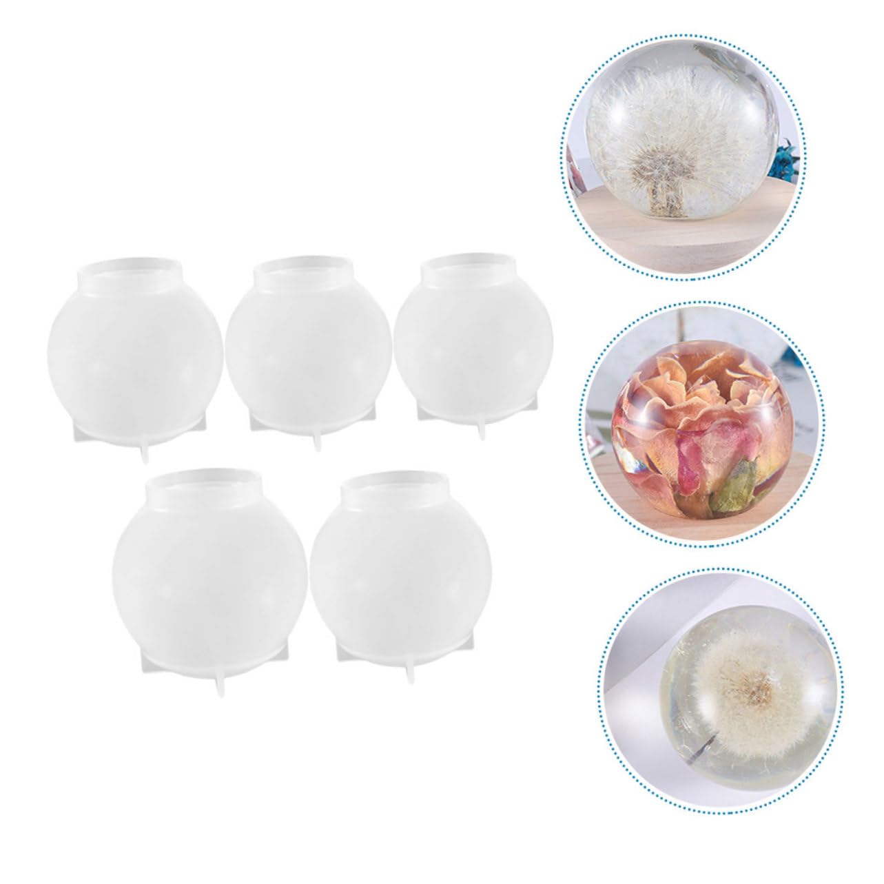 VILLCASE 15stücke Teiliges Silikon Ballform Für Dekorationen Kristallkugel Gießform Für Pflanzenpräsentationen Und Heimdeko Flexibel Und Einfach Zu Reinigen