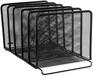 Rolodex Mesh Collection Stacking Sorter, 5-Section, Standard Packaging , Black