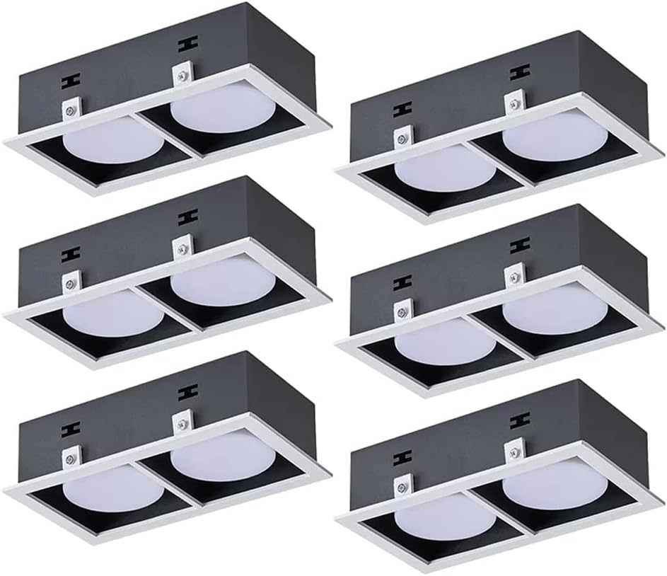 Pack Of 6,Rectangle Led 2 Heads Downlight Ceiling Light Flush Mount Round White Finish Ceiling Panel Light Rotation Downlight Canless Led Spotlights,6000k Pack Of 6,Rectangle Led 2 Heads Downlight Ceiling Light Flush Mount Round White Finish Ceiling Panel Light Rotation Downlight Canless Led Spotlights,6000k