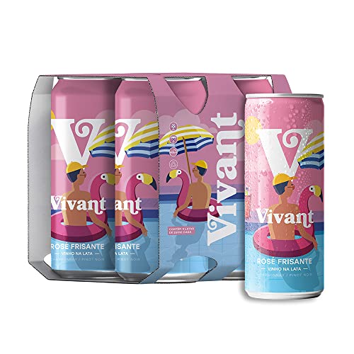 Vinho Frisante Rosé Vivant Wines Pack com 4 latas de 269ml