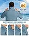 Outdoor Ventures Men's Long Sleeve Hiking Shirt UPF 50 UV Sun Protection Shirt Cooling Quick Dry for Travel Fishing Safari Ocean Blue