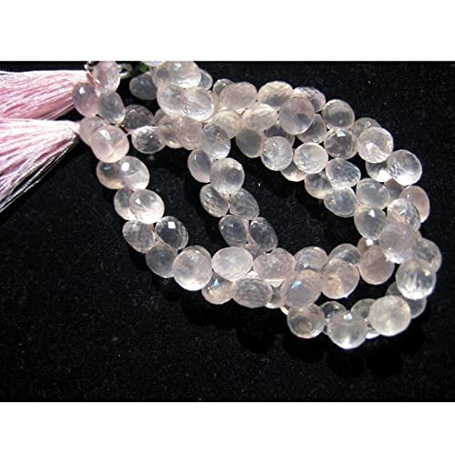 Quartz rose briolettes facettées oignons 9mm pour la création de bijoux faits main