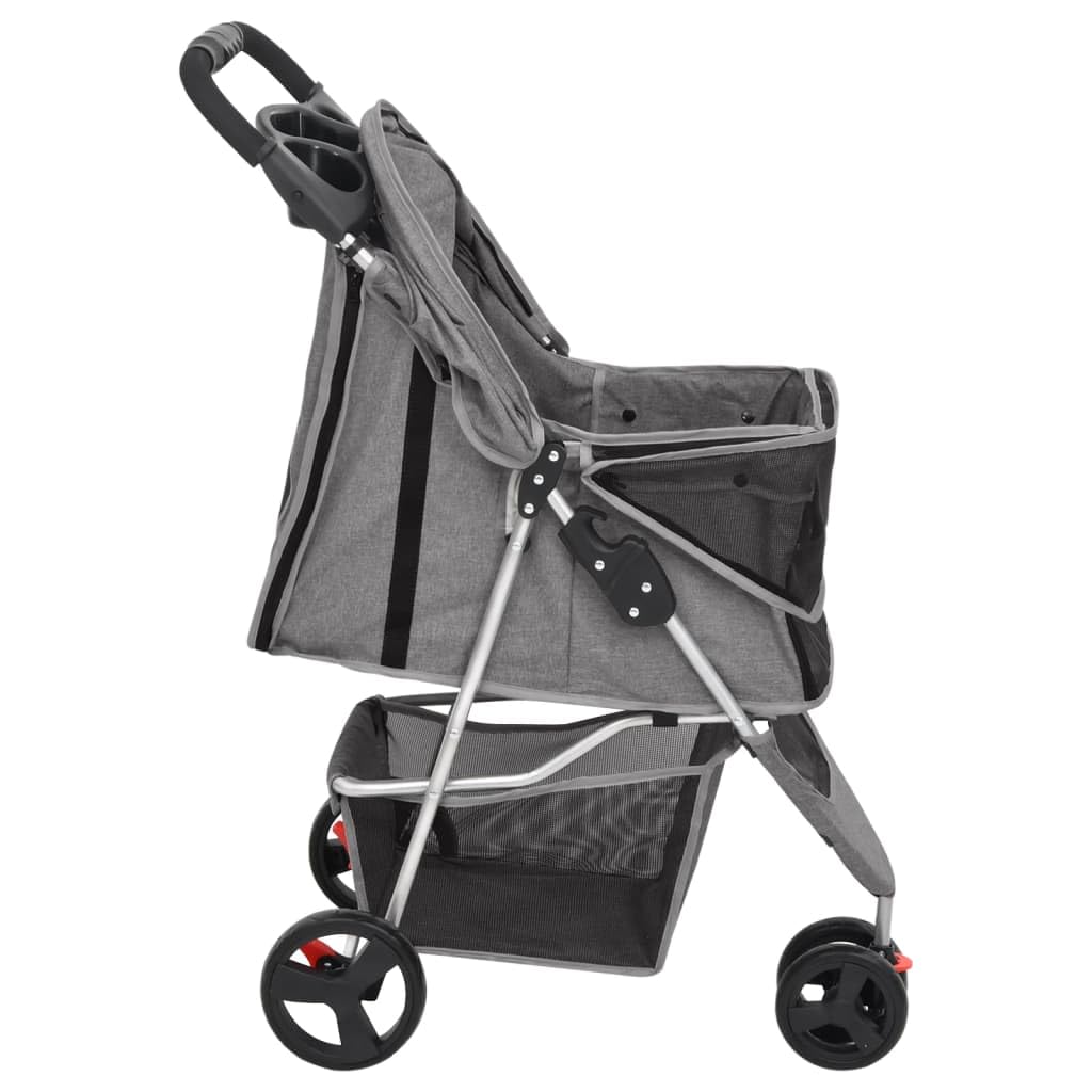 Hundewagen Faltbar Grau 80x46x98 cm Oxford-Gewebe für Hunde, Katzen