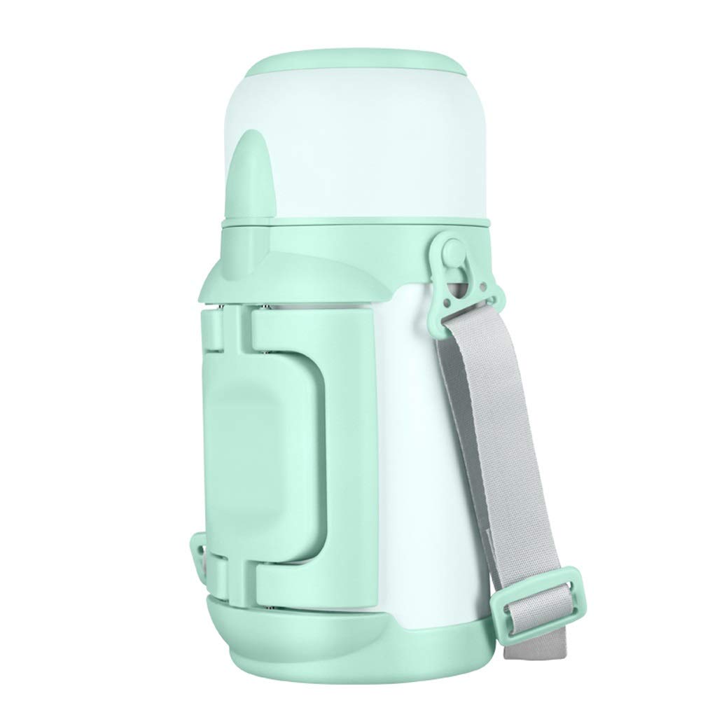 Termo Aislado Botella de Bebida aislada al vacío de 1000 ml con asa, Jarra de café de Acero Inoxidable, Tetera (Azul)
