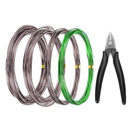 Alambre de aluminio anodizado flexible para bonsái, 4 rollos de 5 metros