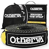 Tow Recovery Strap 3'' x 20' - Recover Your Vehicle Stuck in Mud/Snow - Heavy Duty Winch Snatch Strap - Protective Loops, Water-Resistant - Off Road Truck Accessory - Bonus Storage Bag