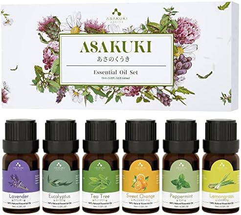 ASAKUKI Top Essential Oils Set, Natural Oils for Diffusers, Humid...