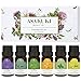 ASAKUKI 100% Pure Therapeutic Grade Essential Oils, Top 6 Aromatherapy Oils Gift Set 6 x 10ML for Diffuser, Humidifier, Winter(Lavender, Eucalyptus, Lemongrass, Tea Tree, Sweet Orange, Peppermint)
