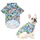EXPAWLORER Dog Hawaiian Shirt - Dog Summer Clothes, Breathable Dog Cotton Polo T-Shirts with Floral