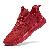 EGMPDA Schuhe Herren Sneaker Laufschuhe Turnschuhe Sportschuhe Herren Laufschuhe Outdoor Fitness Gym Schuhe Herren Sneaker EU Rot 43